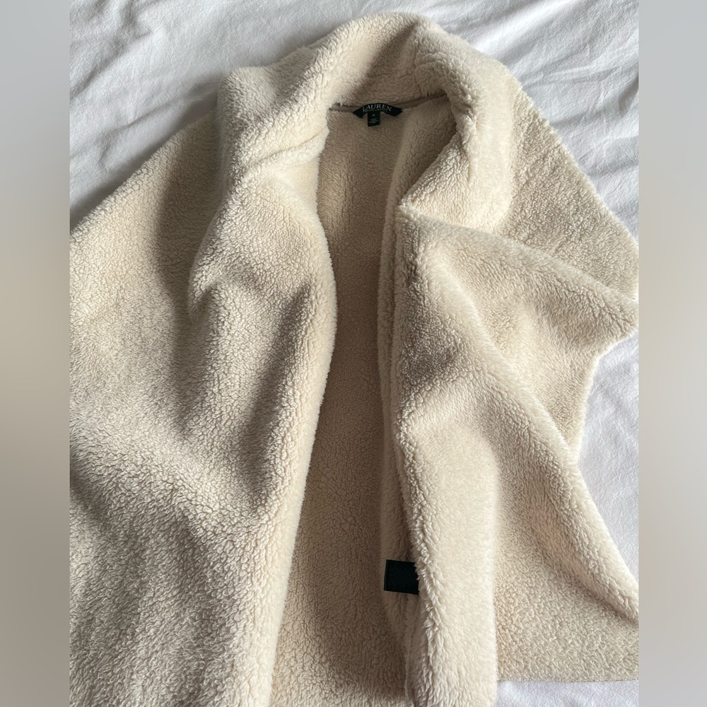LAUREN Ralph Lauren Waterfall Faux Suede & Sherpa Vest Sz M Gorpcore Lite Boho - Picture 7 of 11